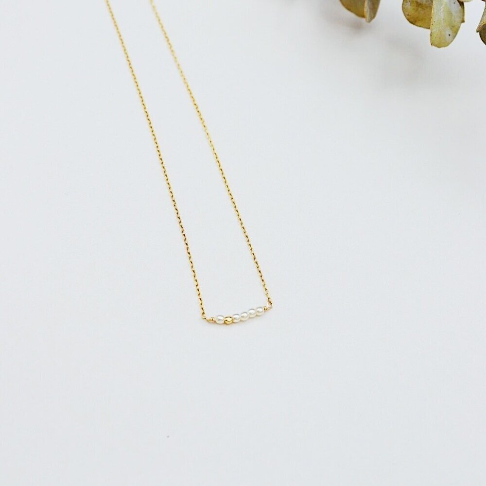 Pearl Bar Necklace- Quill Fine Jewelry
