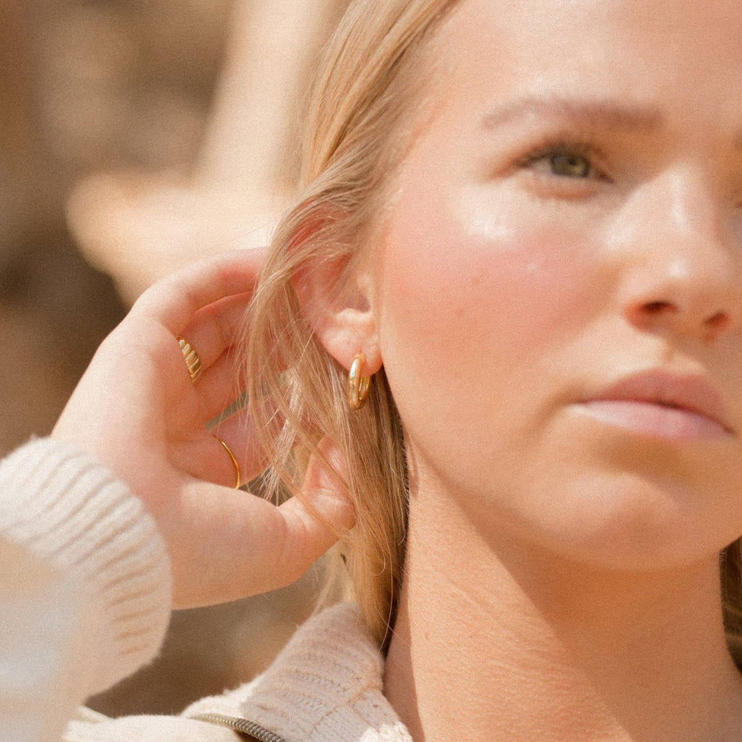 Abby Thick Gold Huggie Earrings- Quill Fine Jewelry
