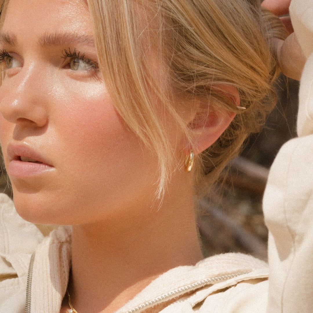 Abby Thick Gold Huggie Earrings- Quill Fine Jewelry