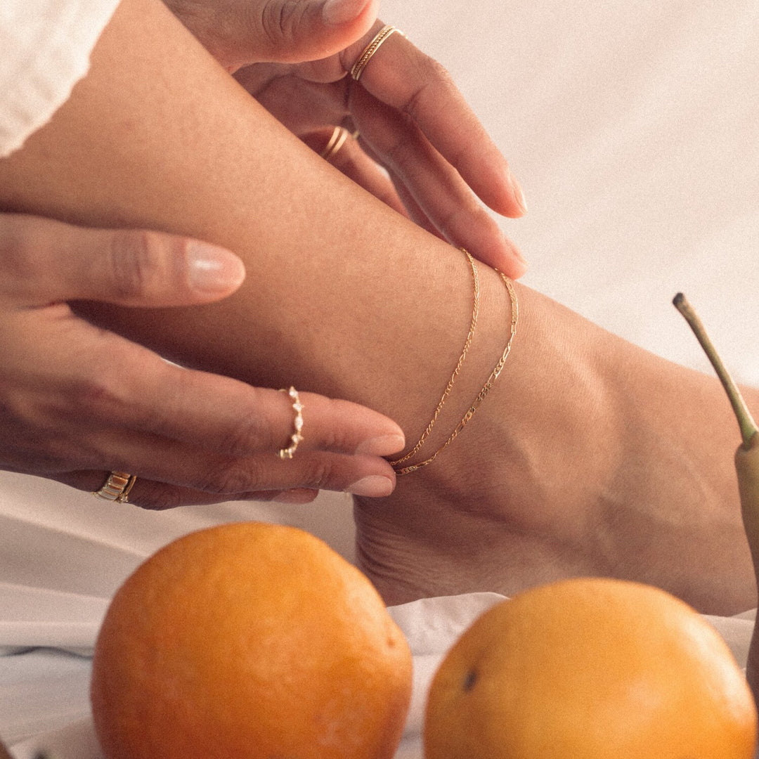 Alix Link Gold Chain Anklet- Quill Fine Jewelry