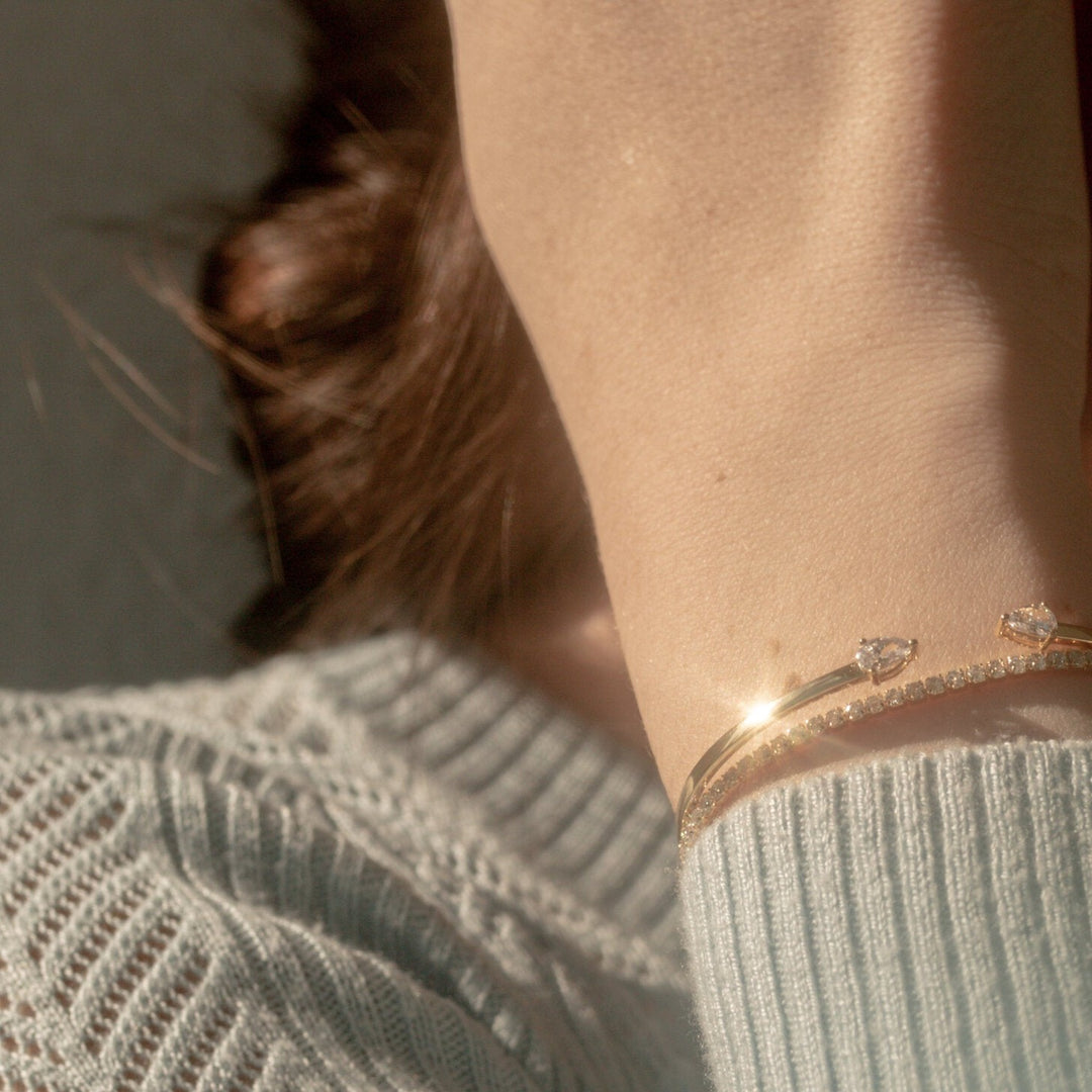 Aurora Thin Gold Tennis Bracelet- Quill Fine Jewelry