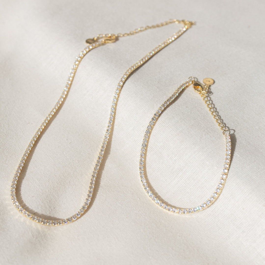 Aurora Thin Gold Tennis Bracelet- Quill Fine Jewelry
