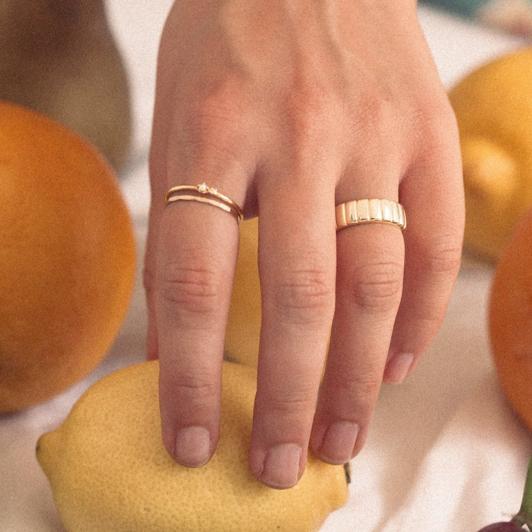 Bella Pearl 14k Gold Vermeil Ring- Quill Fine Jewelry