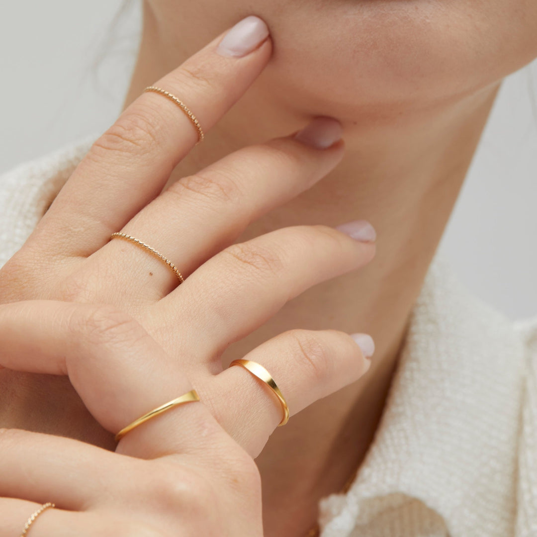 Bree Dainty Snake Gold Chain Ring- Quill Fine Jewelry