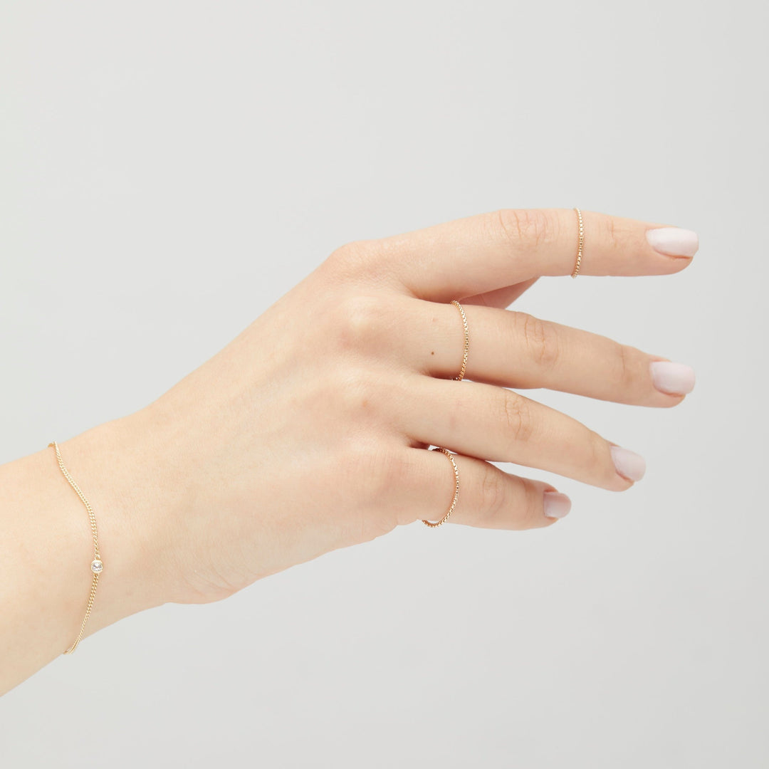 Bree Dainty Snake Gold Chain Ring- Quill Fine Jewelry