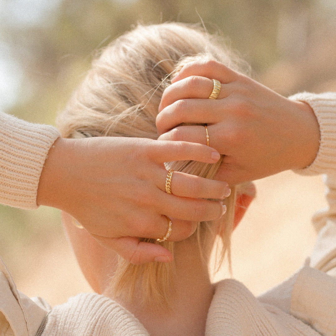 Brooklyn Gold Chain Link Ring- Quill Fine Jewelry