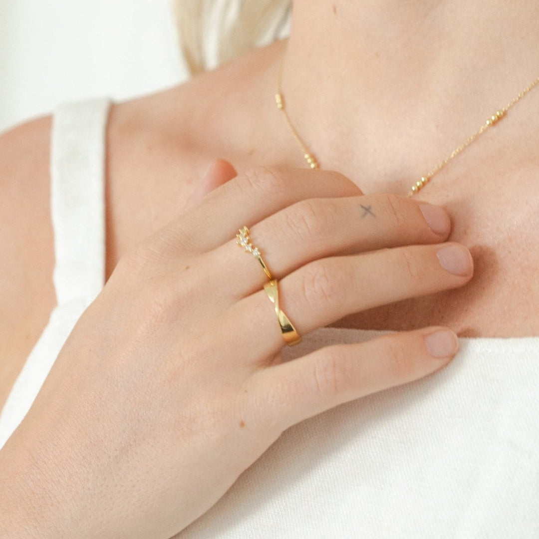 Cher Tiara Crown Gold Nested Ring- Quill Fine Jewelry