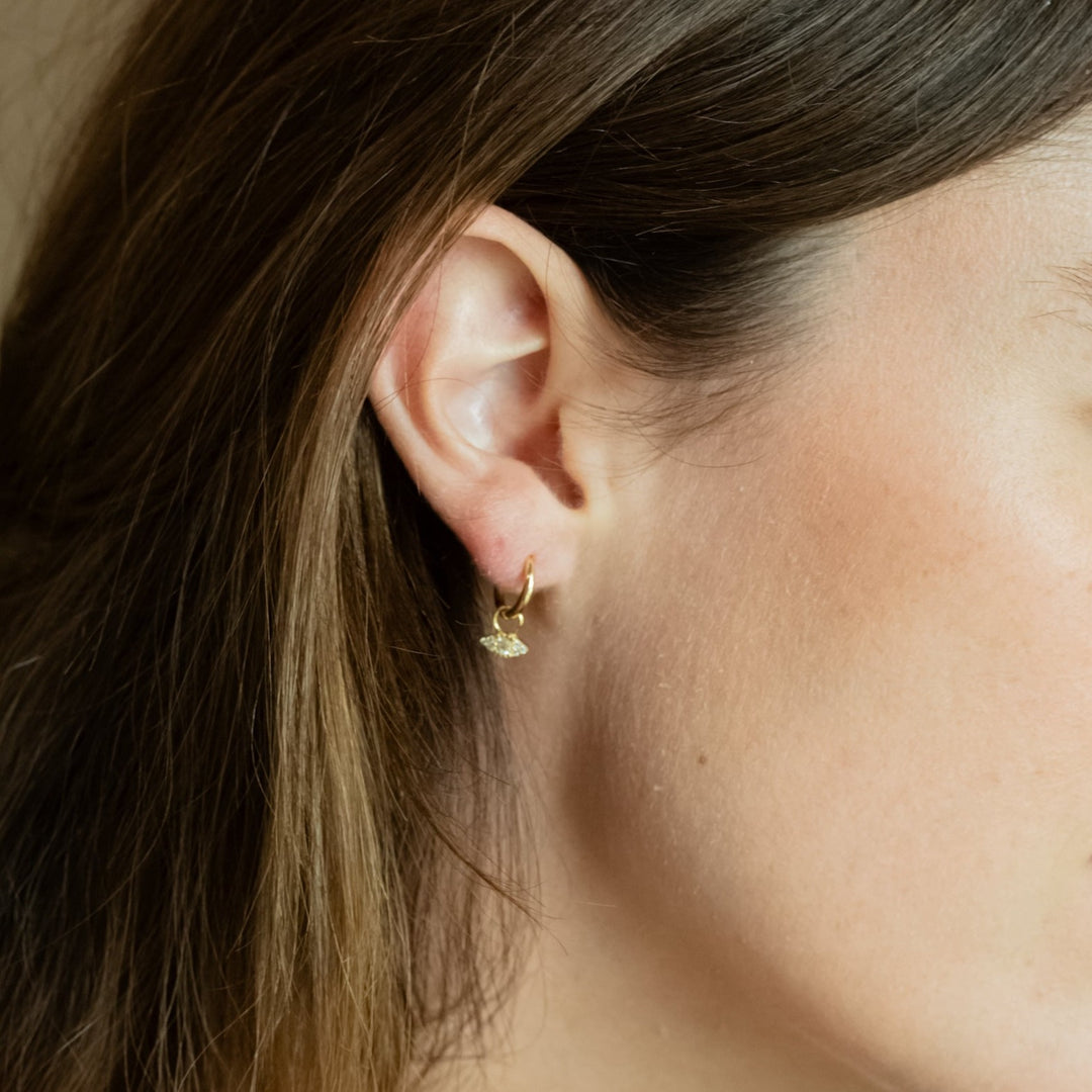 Classic Halo Gold Huggie Earrings- Quill Fine Jewelry