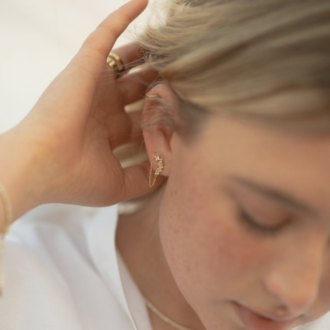 Daphne Cluster CZ Gold Stud Earrings- Quill Fine Jewelry