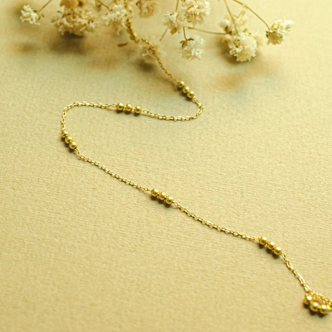Elin Triple Gold Ball Necklace- Quill Fine Jewelry