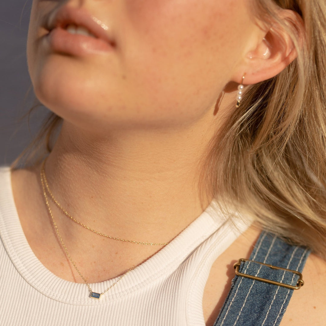 Elle Pearl and Gold Safety Pin Earrings- Quill Fine Jewelry
