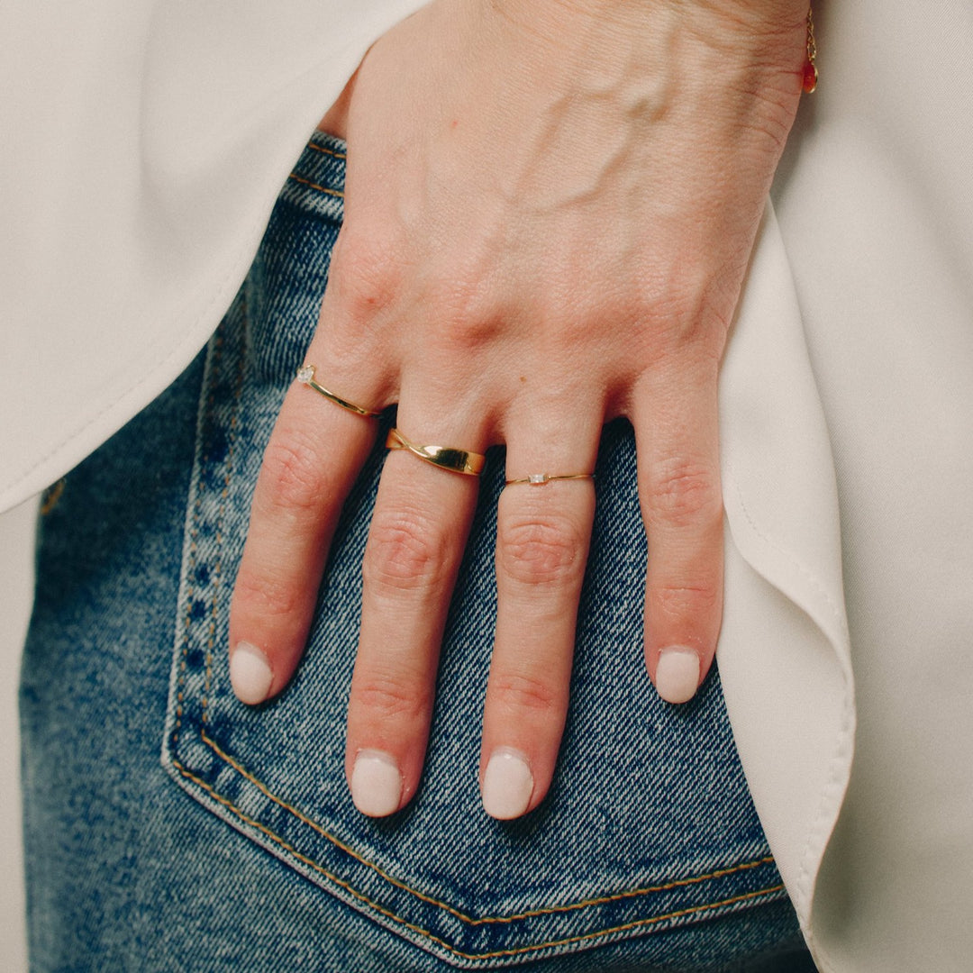 Elsa CZ 14k Solid Gold Baguette Ring- Quill Fine Jewelry