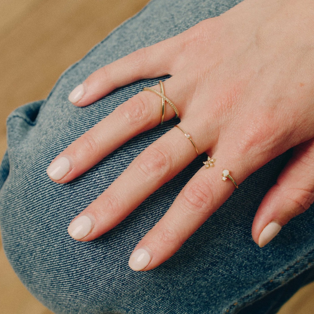 Elsa CZ 14k Solid Gold Baguette Ring- Quill Fine Jewelry