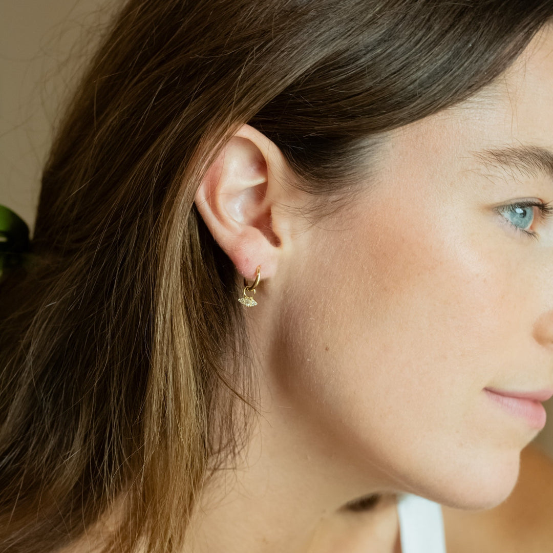 Evil Eye Gold Earring Charm- Quill Fine Jewelry