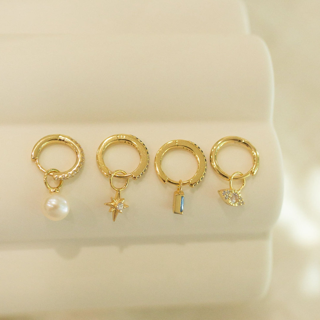 Evil Eye Gold Earring Charm- Quill Fine Jewelry