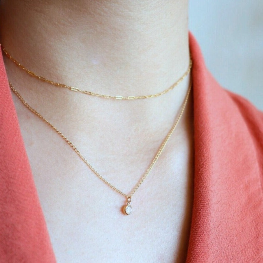 Lorena Thin Gold Chain Choker Necklace- Quill Fine Jewelry