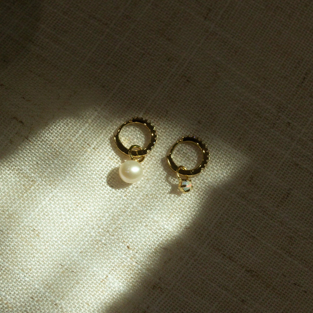 Gold Pearl Earring Charm- Quill Fine Jewelry