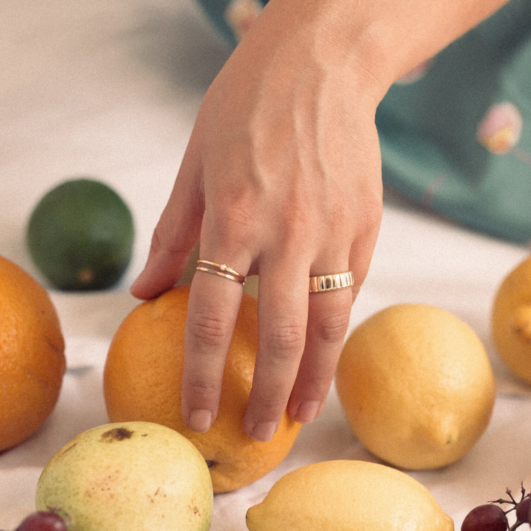Hammered Gold Stacking Ring- Quill Fine Jewelry