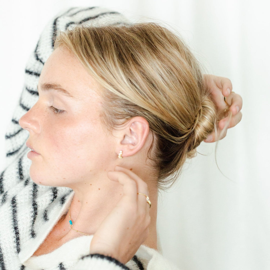 Heather Gold Stone Cluster Huggie Earrings- Quill Fine Jewelry