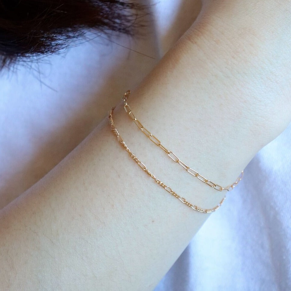Square Link Gold Chain Bracelet- Quill Fine Jewelry