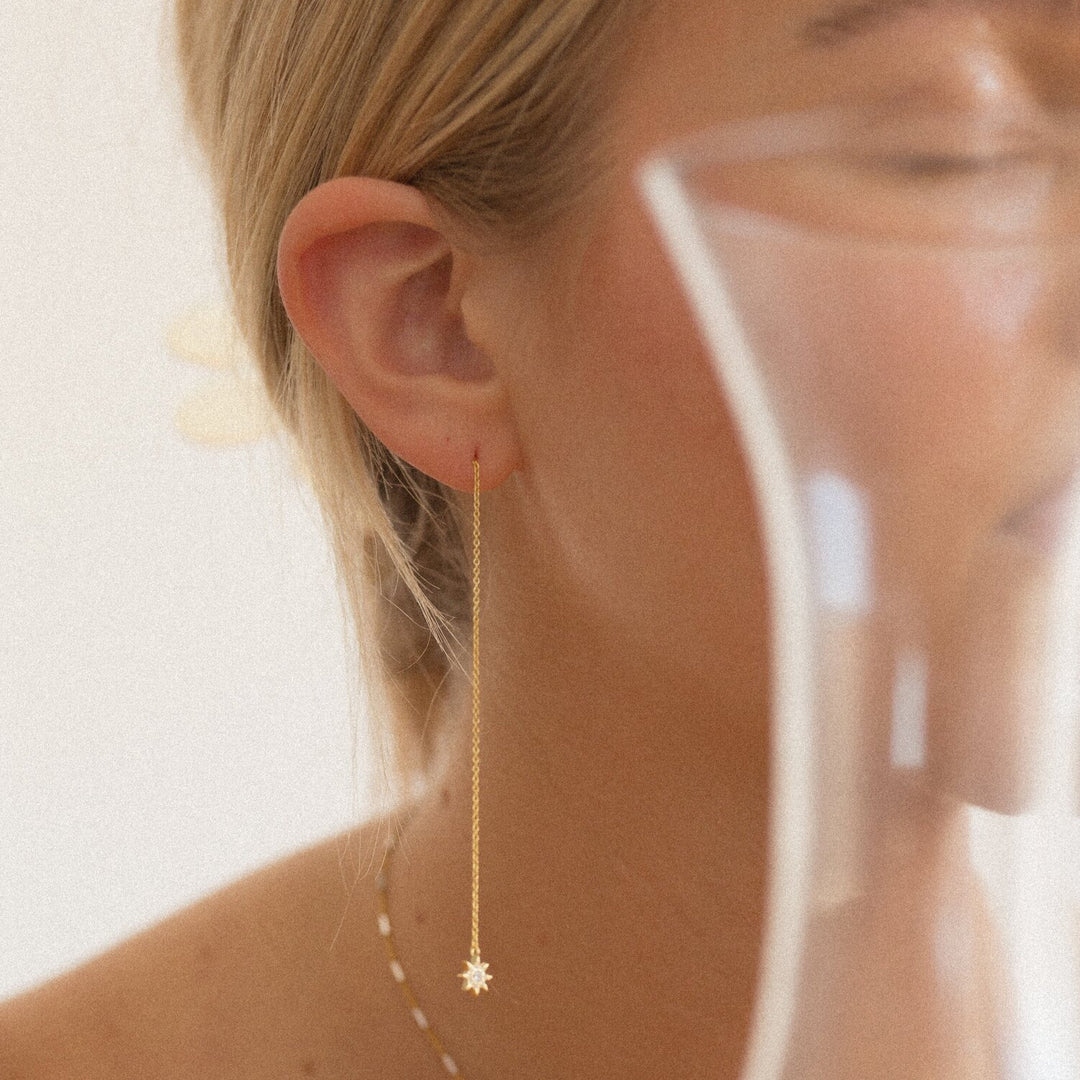 Ingrid Star Gold Threader Earrings- Quill Fine Jewelry