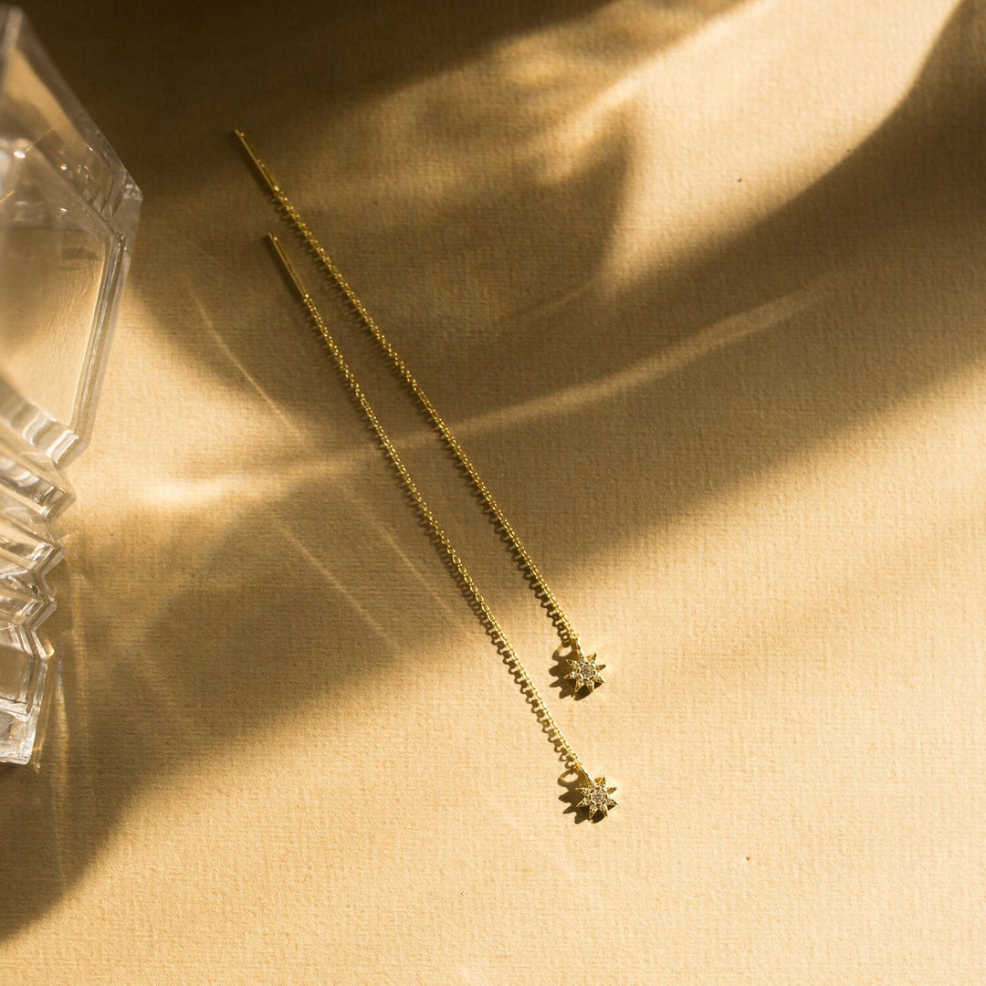 Ingrid Star Gold Threader Earrings- Quill Fine Jewelry