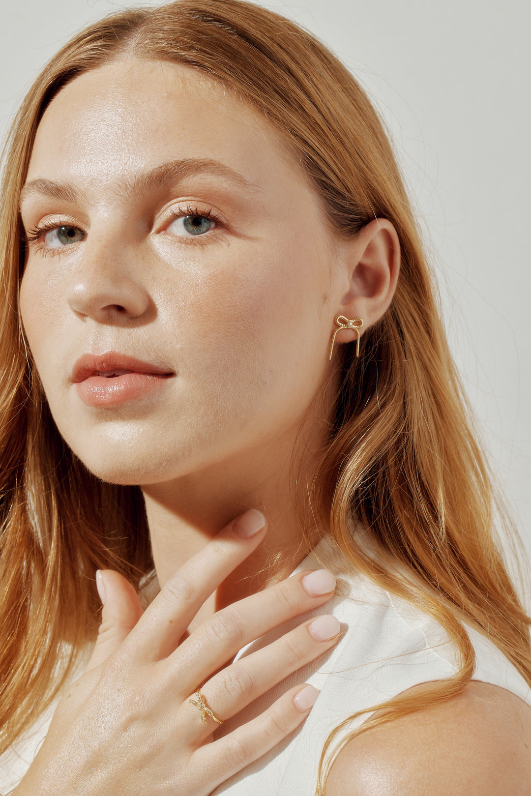 June 14k Gold Vermeil Pearl Bow Drop Post Earrings