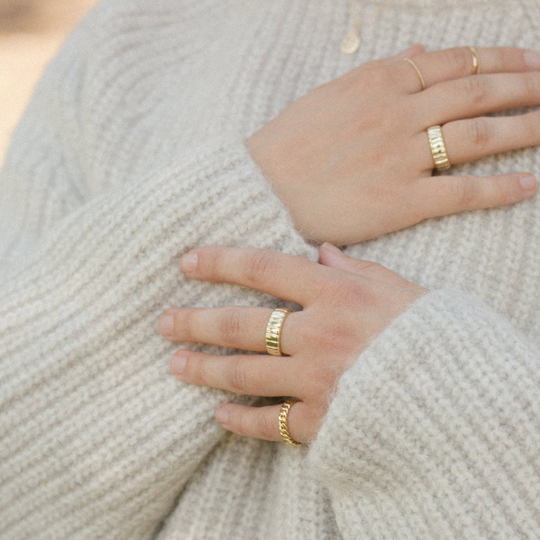 Kate Bold Band 14k Gold Vermeil Ring- Quill Fine Jewelry
