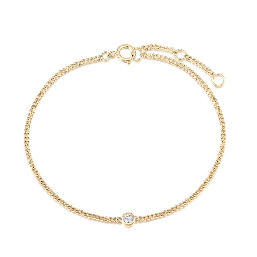 Liv Bezel Solid Gold Bracelet- Quill Fine Jewelry