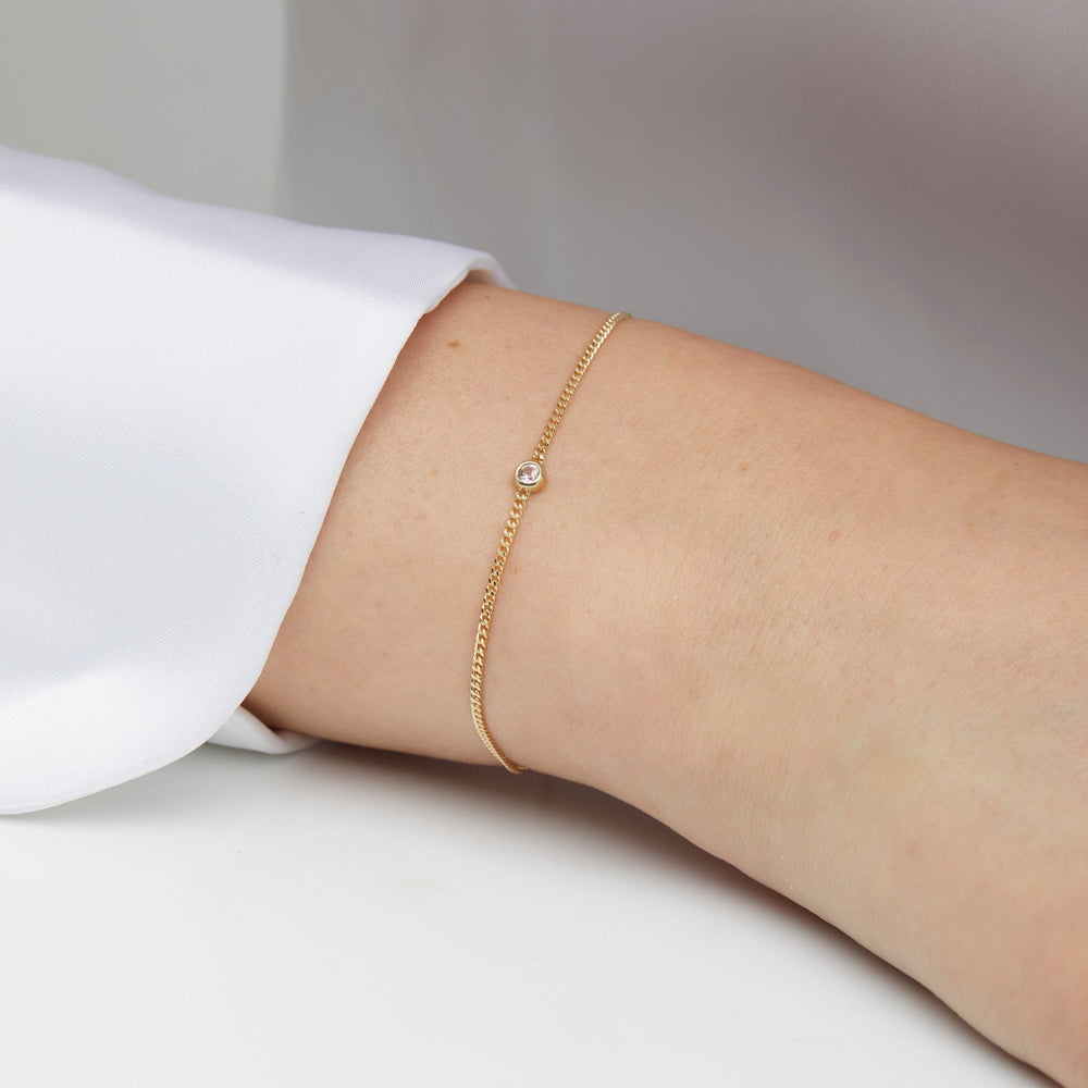 Liv Bezel Solid Gold Bracelet- Quill Fine Jewelry