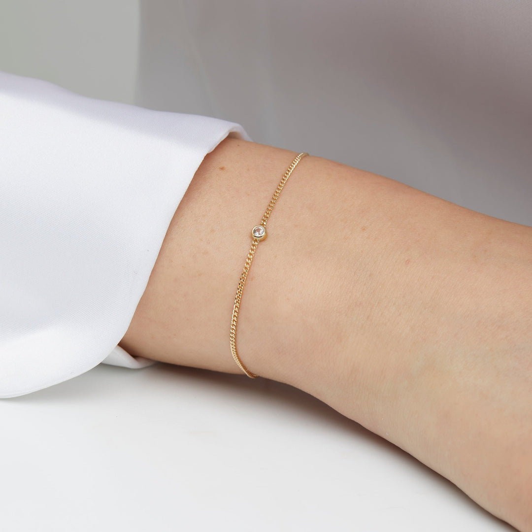 Liv Bezel Solid Gold Bracelet- Quill Fine Jewelry