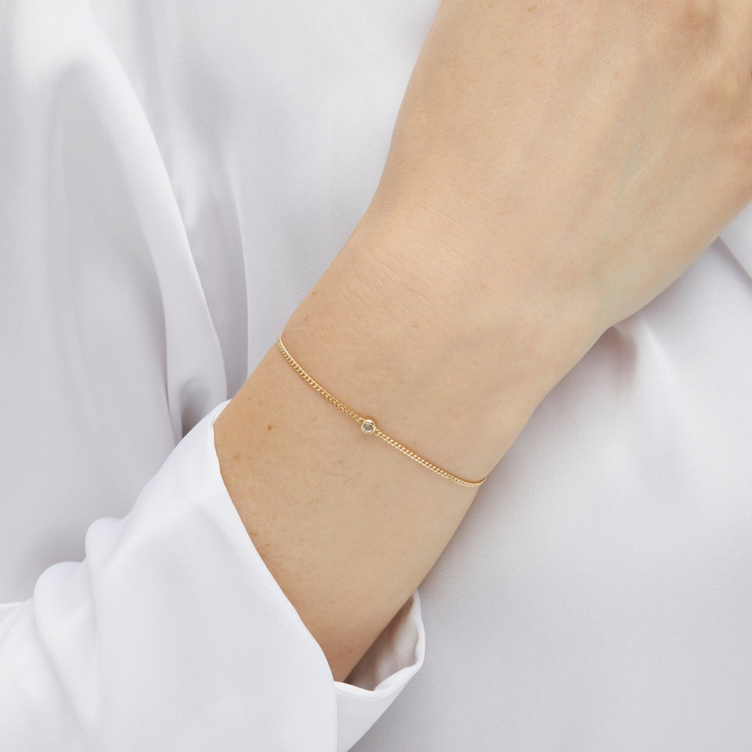 Liv Bezel Solid Gold Bracelet- Quill Fine Jewelry