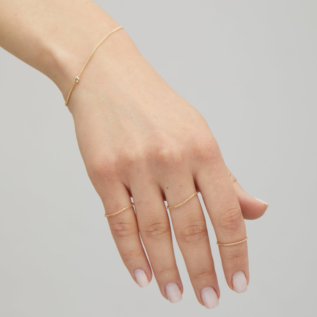 Liv Bezel Solid Gold Bracelet- Quill Fine Jewelry