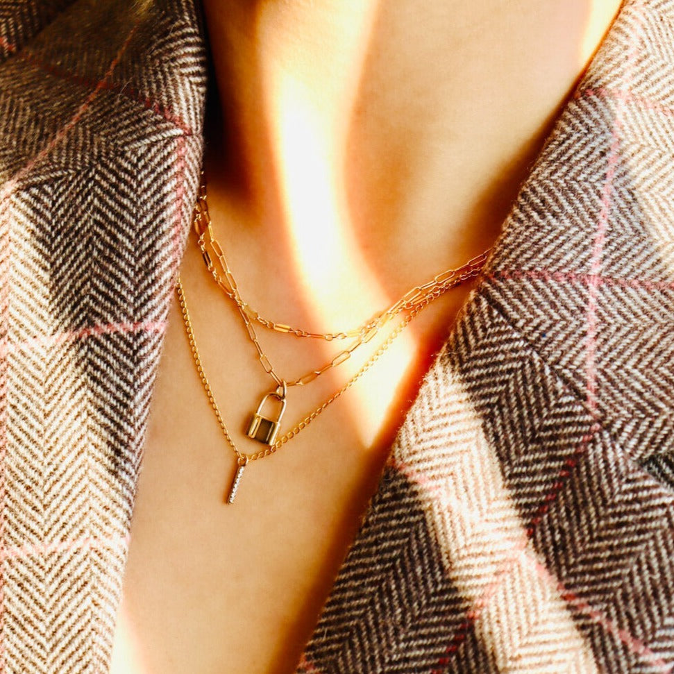 Luna Sequin Gold Chain Choker Necklace- Quill Fine Jewelry