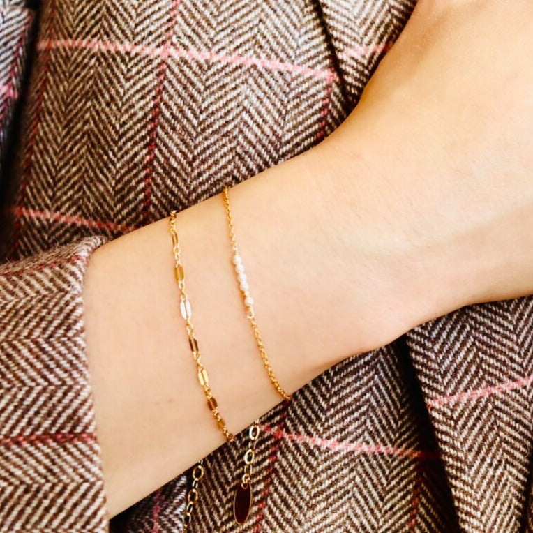 Pearl Bar Gold Bracelet- Quill Fine Jewelry