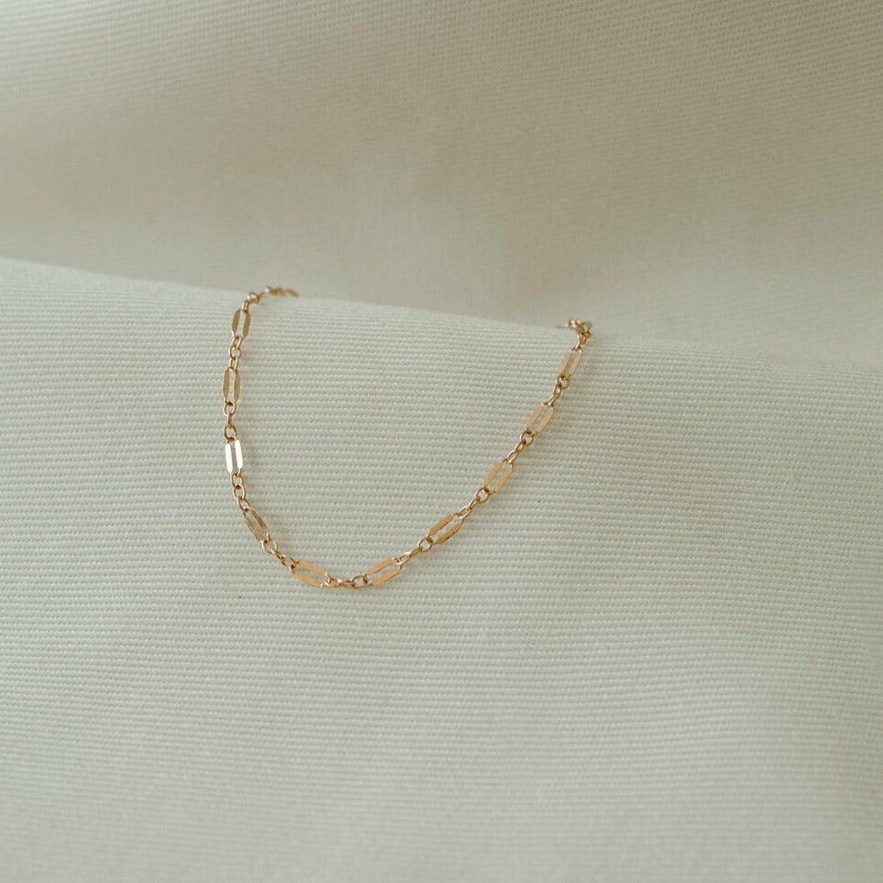 Luna Sequin Gold Chain Choker Necklace- Quill Fine Jewelry