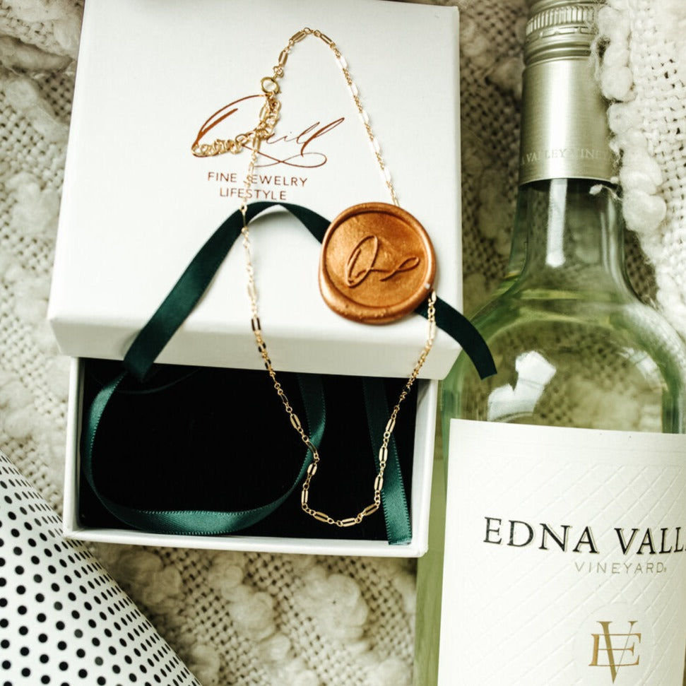 Luna Sequin Gold Chain Choker Necklace- Quill Fine Jewelry