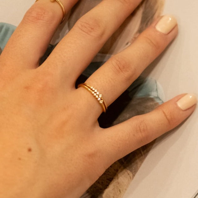 Lydia Gold CZ Ring- Quill Fine Jewelry