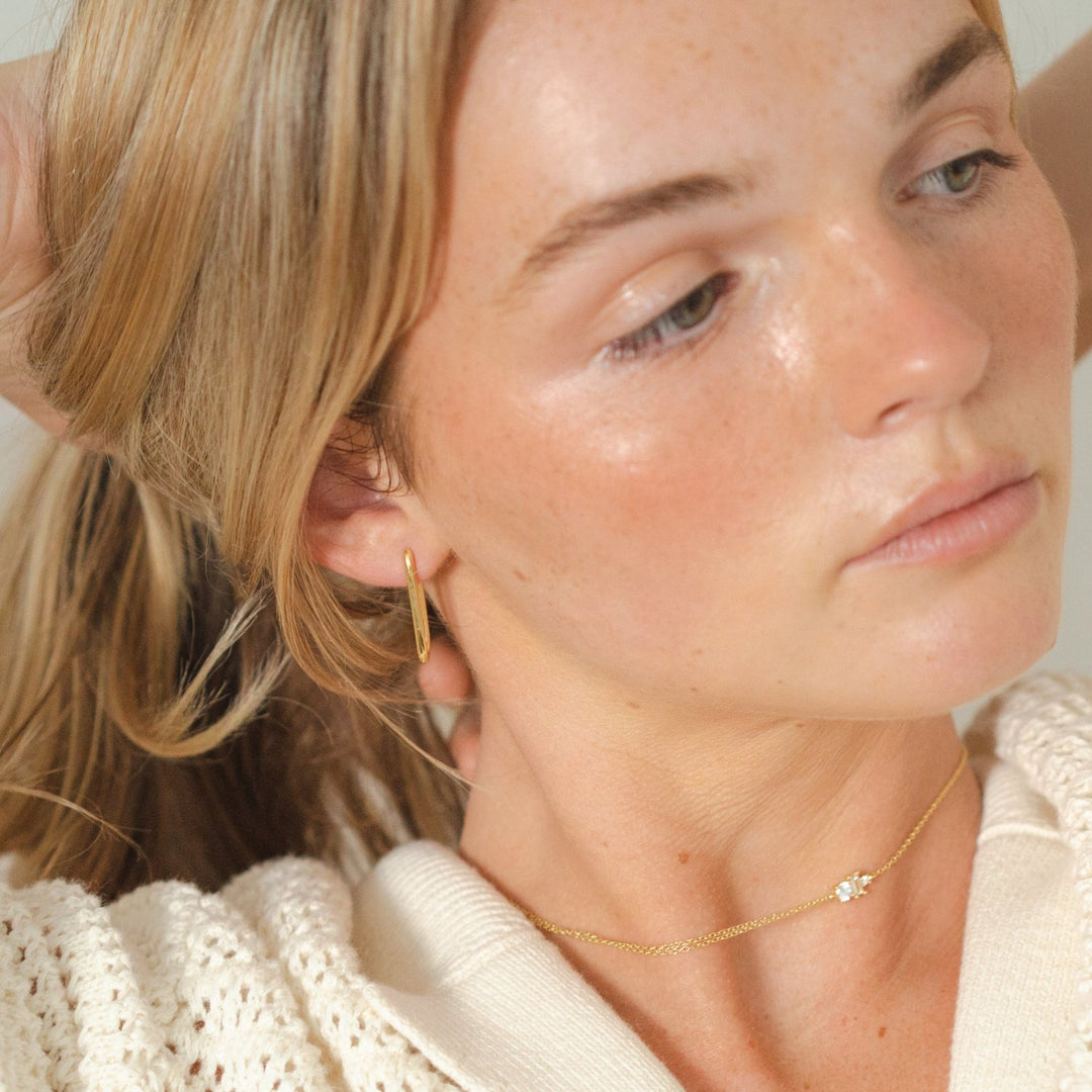 Lyla Gold Oval Hoop Earrings- Quill Fine Jewelry