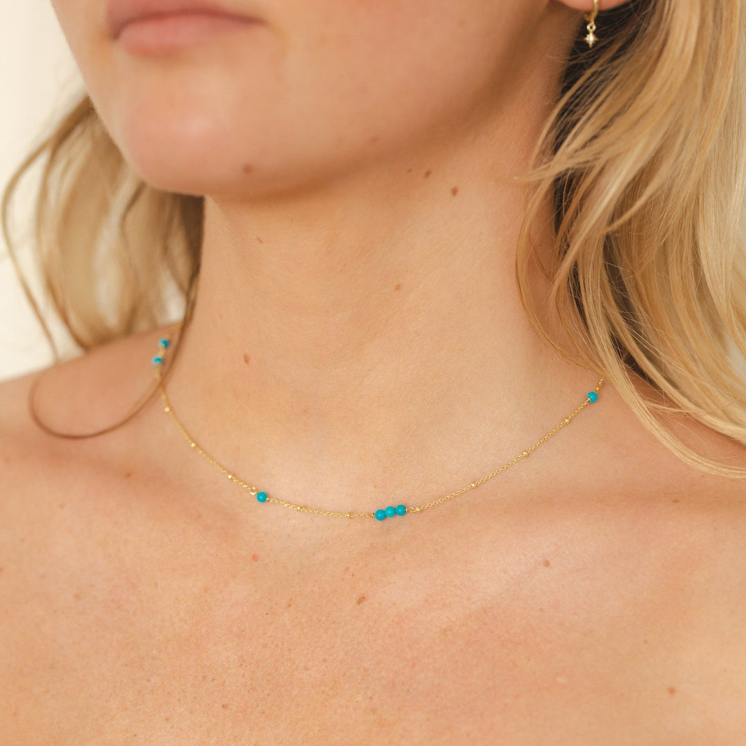 Maya Turquoise Ball Chain Necklace- Quill Fine Jewelry