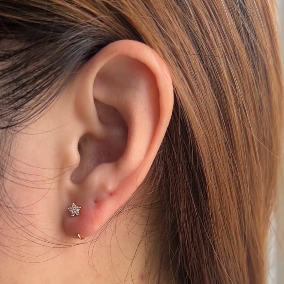 Miku Star Gold Huggie Earrings- Quill Fine Jewelry