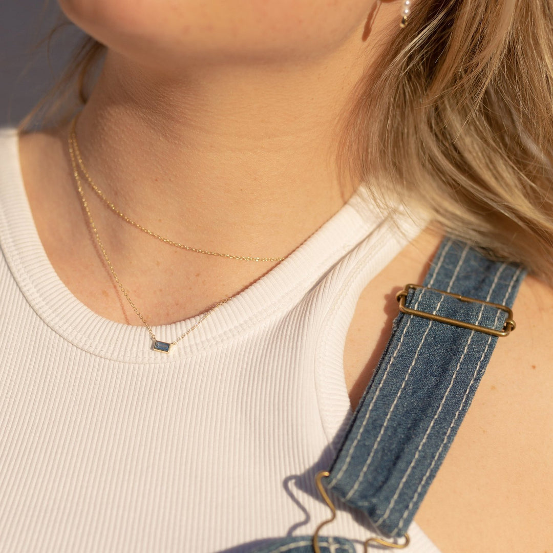 Misty Grey CZ Layered Chain Necklace- Quill Fine Jewelry