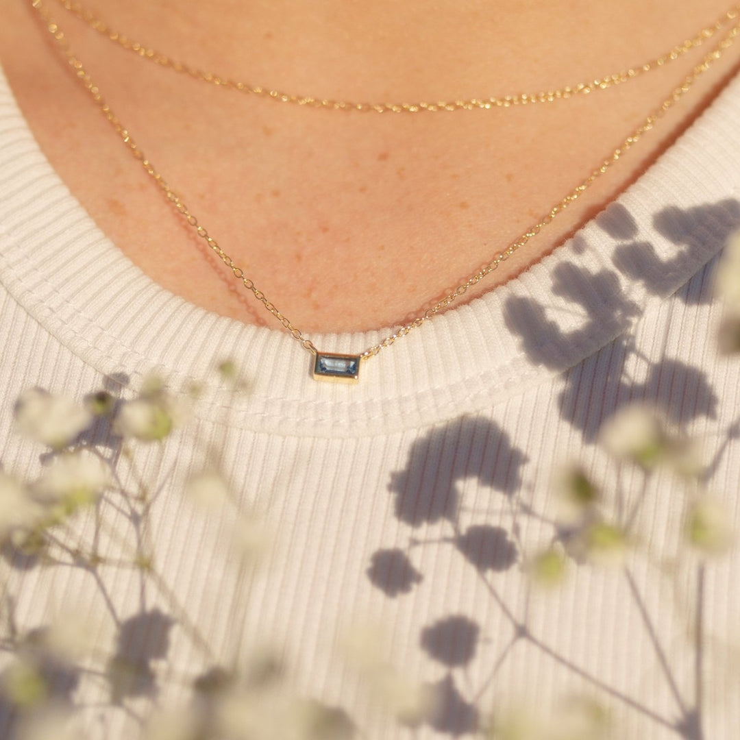 Misty Grey CZ Layered Chain Necklace- Quill Fine Jewelry