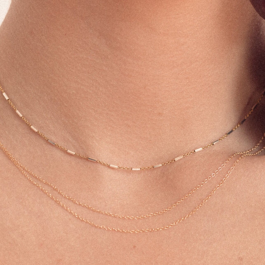 -Noe Gold Bar Chain Choker- Quill Fine Jewelry
