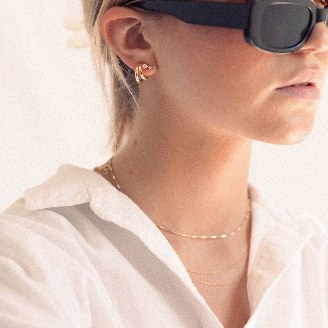 -Noe Gold Bar Chain Choker- Quill Fine Jewelry