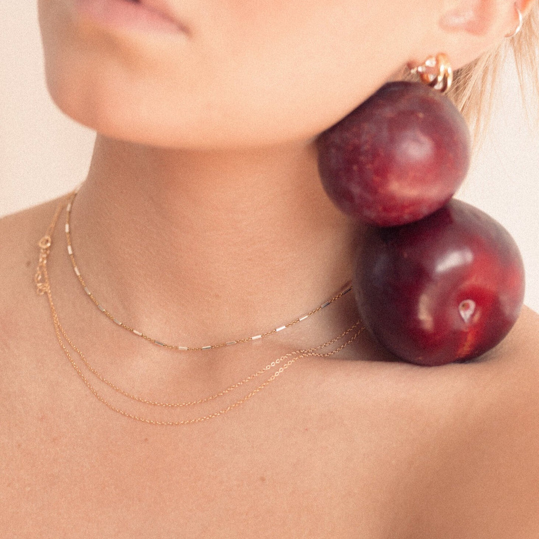 -Noe Gold Bar Chain Choker- Quill Fine Jewelry