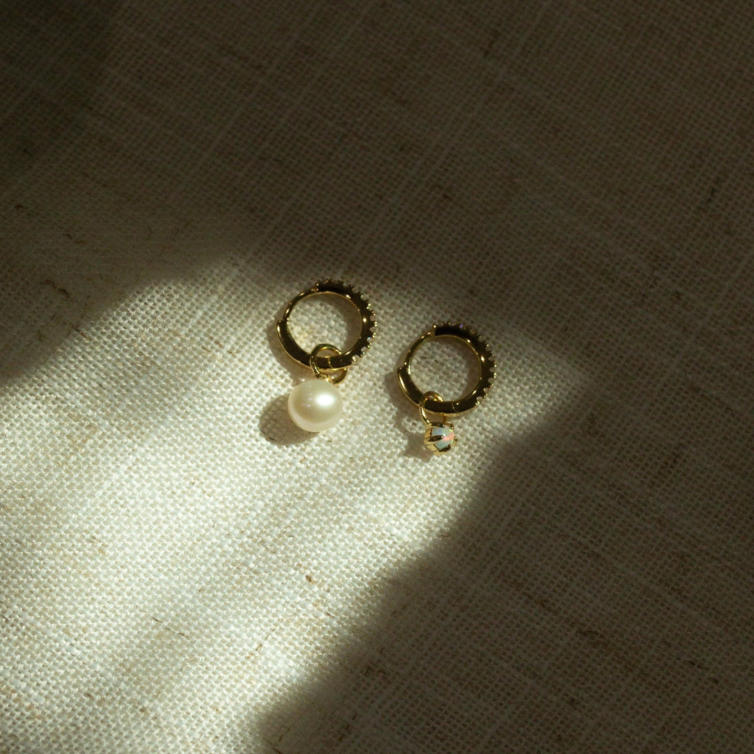 Opal Gold Earring Charm- Quill Fine Jewelry