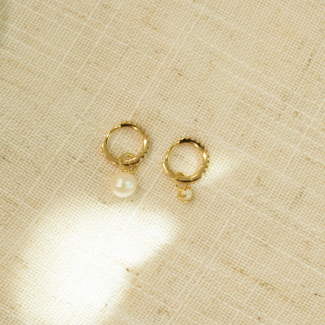 Opal Gold Earring Charm- Quill Fine Jewelry