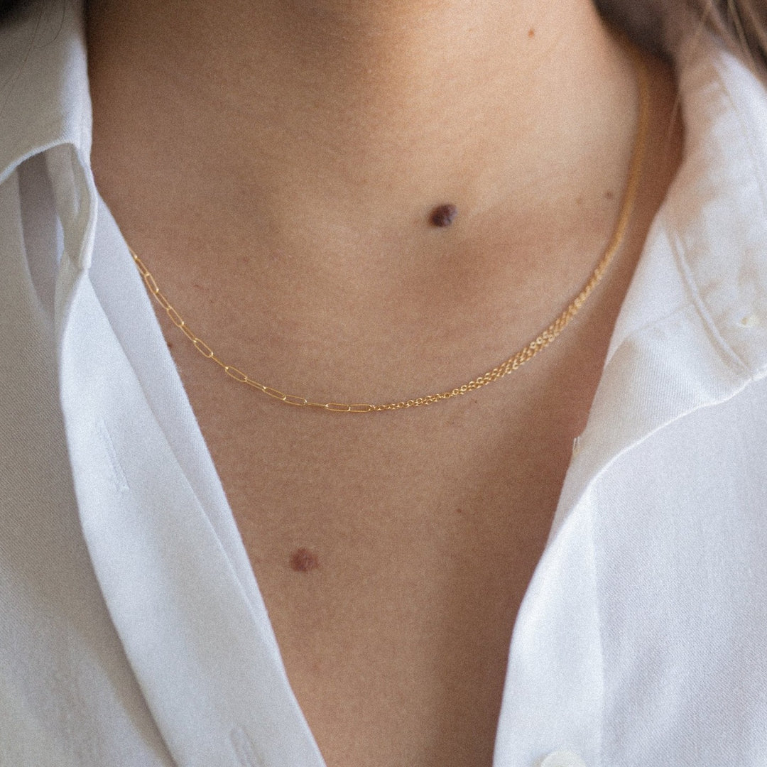 Zoe Mixed Gold Chain Necklace- Quill Fine Jewelry