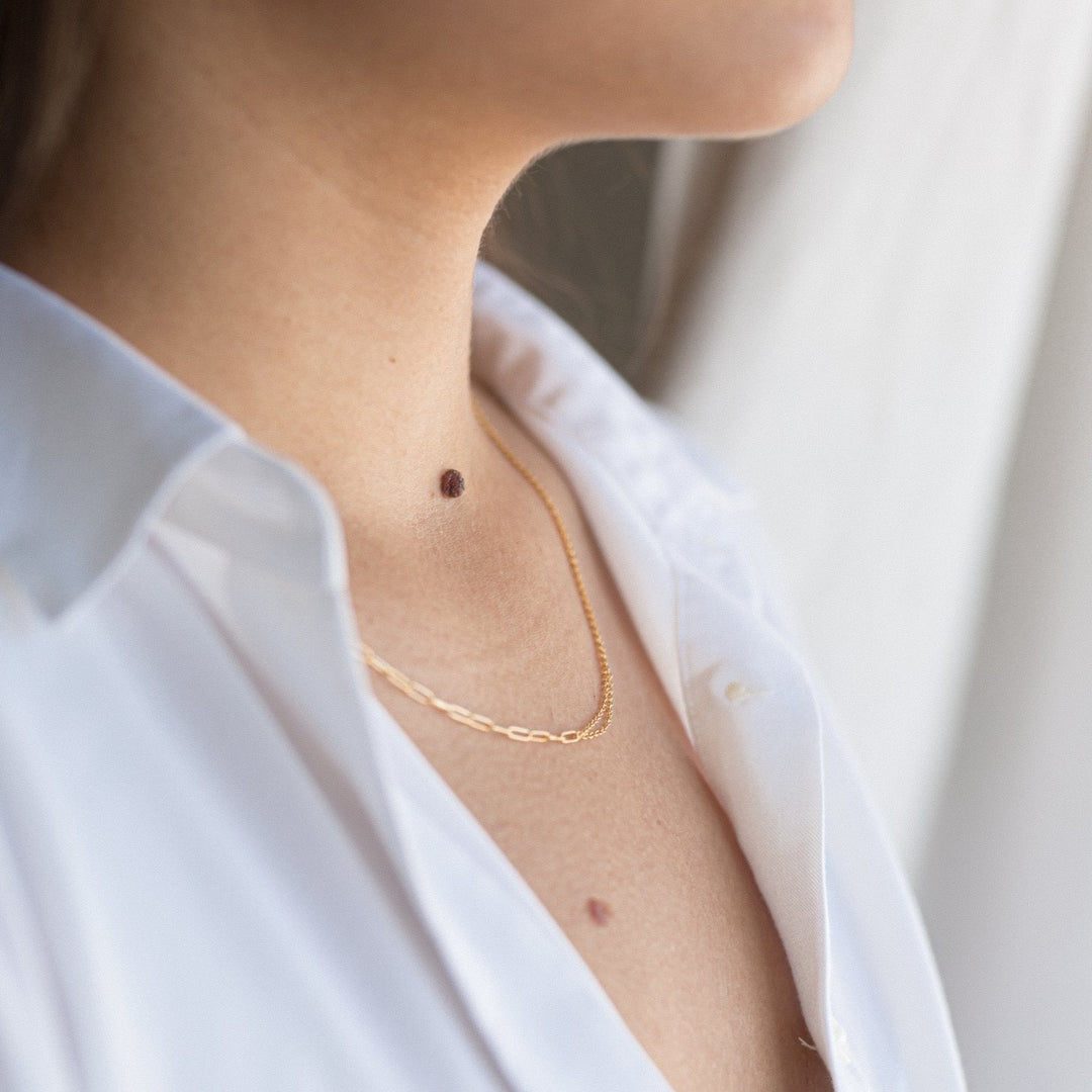 Zoe Mixed Gold Chain Necklace- Quill Fine Jewelry